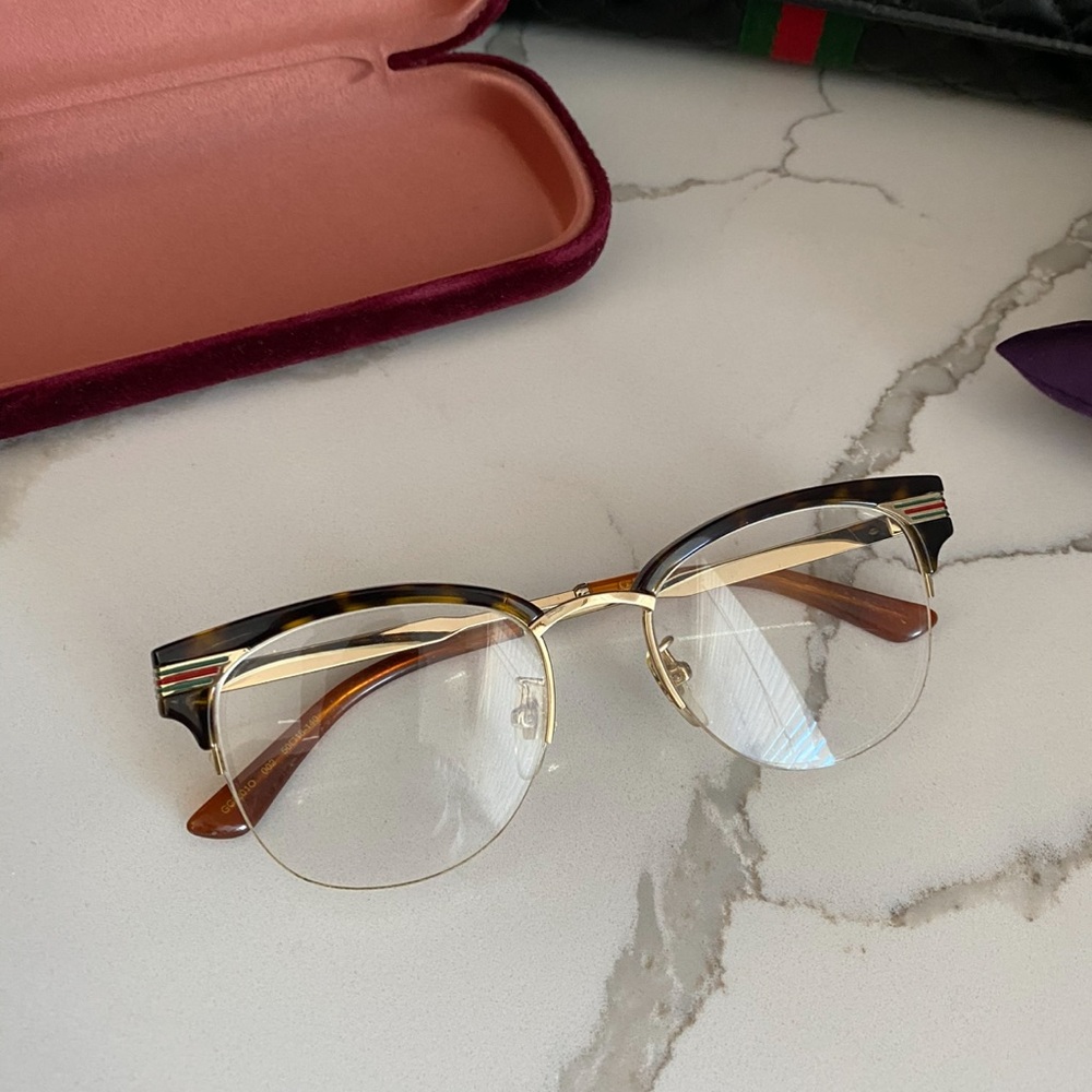 Gucci Tortoiseshell and Gold Glasses